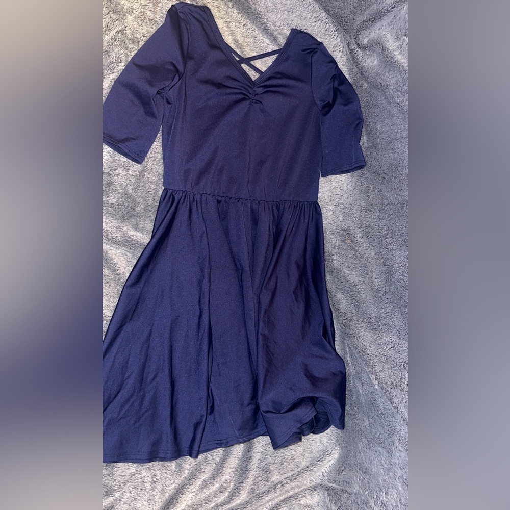 Size 7 dot dot smile dresses, navy blue and pink dress! EUC
